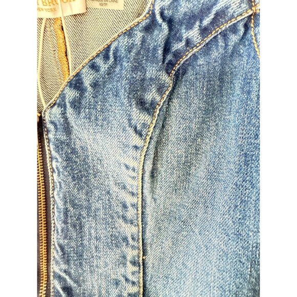 NWT Ramy Brook Denim Zippered Crop Top Vest XS Medium Wash‎ MSRP $195 - Picture 9 of 10